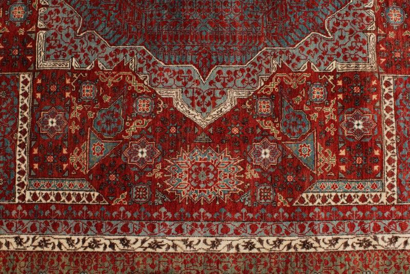 8x10 Red and Blue Turkish Tribal Rug