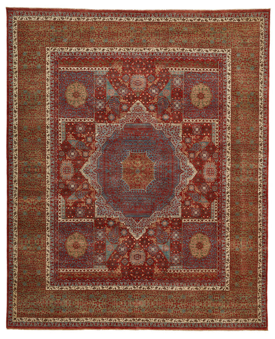 8x10 Red and Blue Turkish Tribal Rug