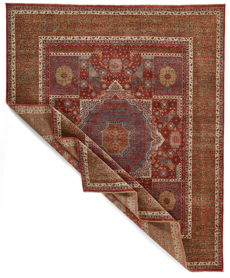 8x10 Red and Blue Turkish Tribal Rug