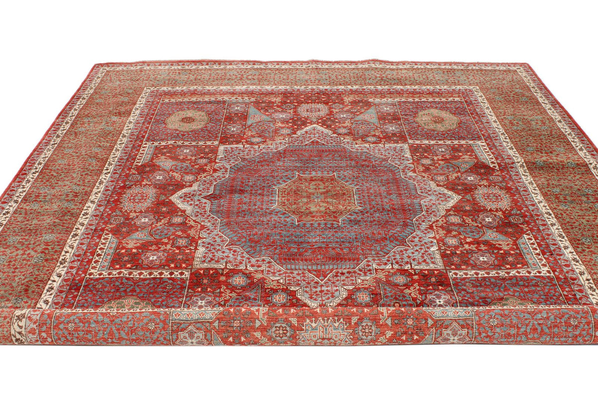 8x10 Red and Blue Turkish Tribal Rug