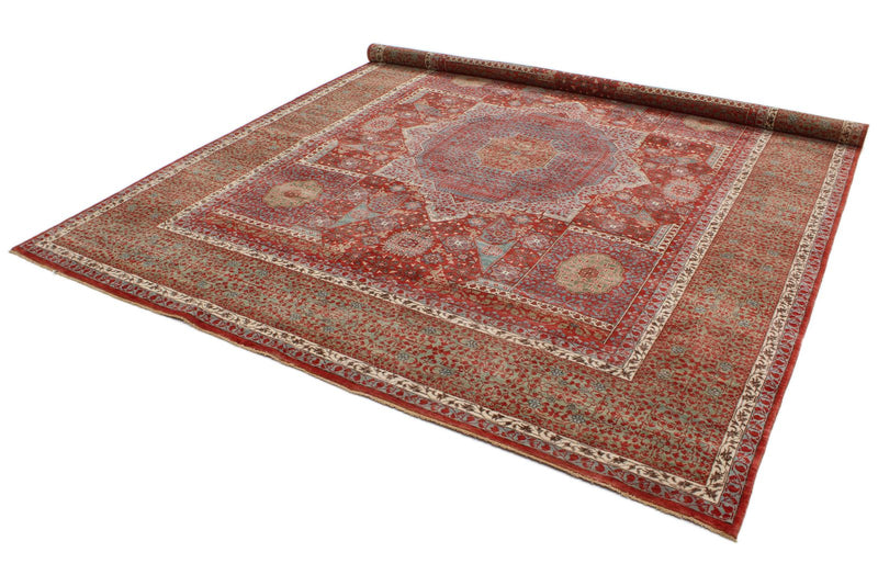 8x10 Red and Blue Turkish Tribal Rug