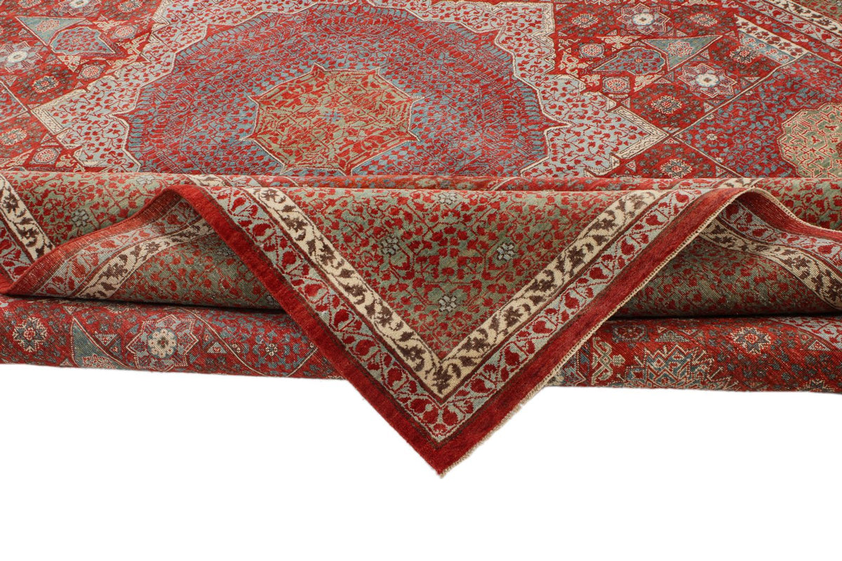 10x12 Red and Blue Turkish Tribal Rug