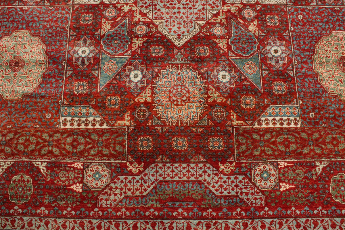 10x12 Red and Blue Turkish Tribal Rug