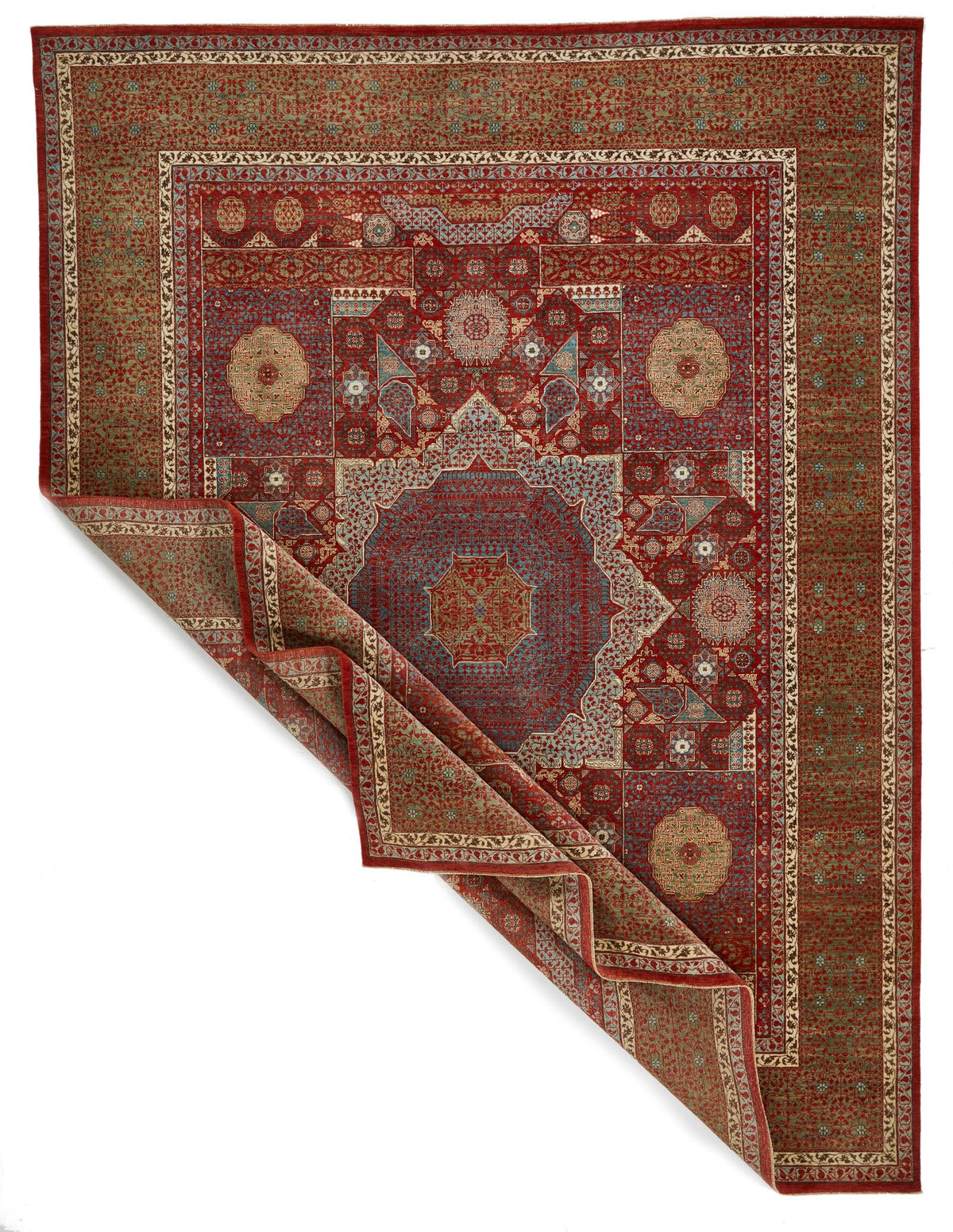 10x12 Red and Blue Turkish Tribal Rug