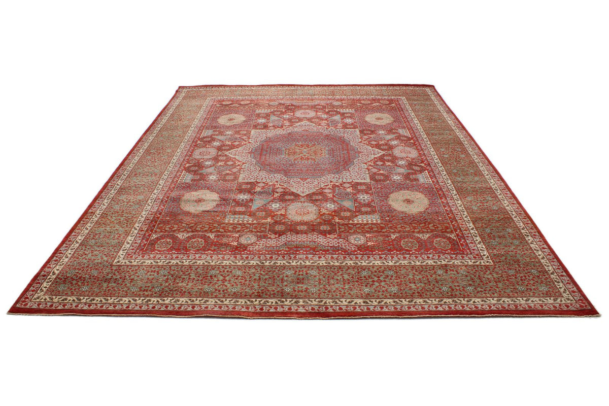 10x12 Red and Blue Turkish Tribal Rug