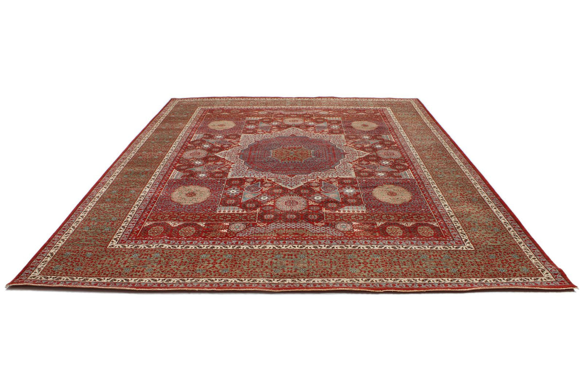 10x12 Red and Blue Turkish Tribal Rug