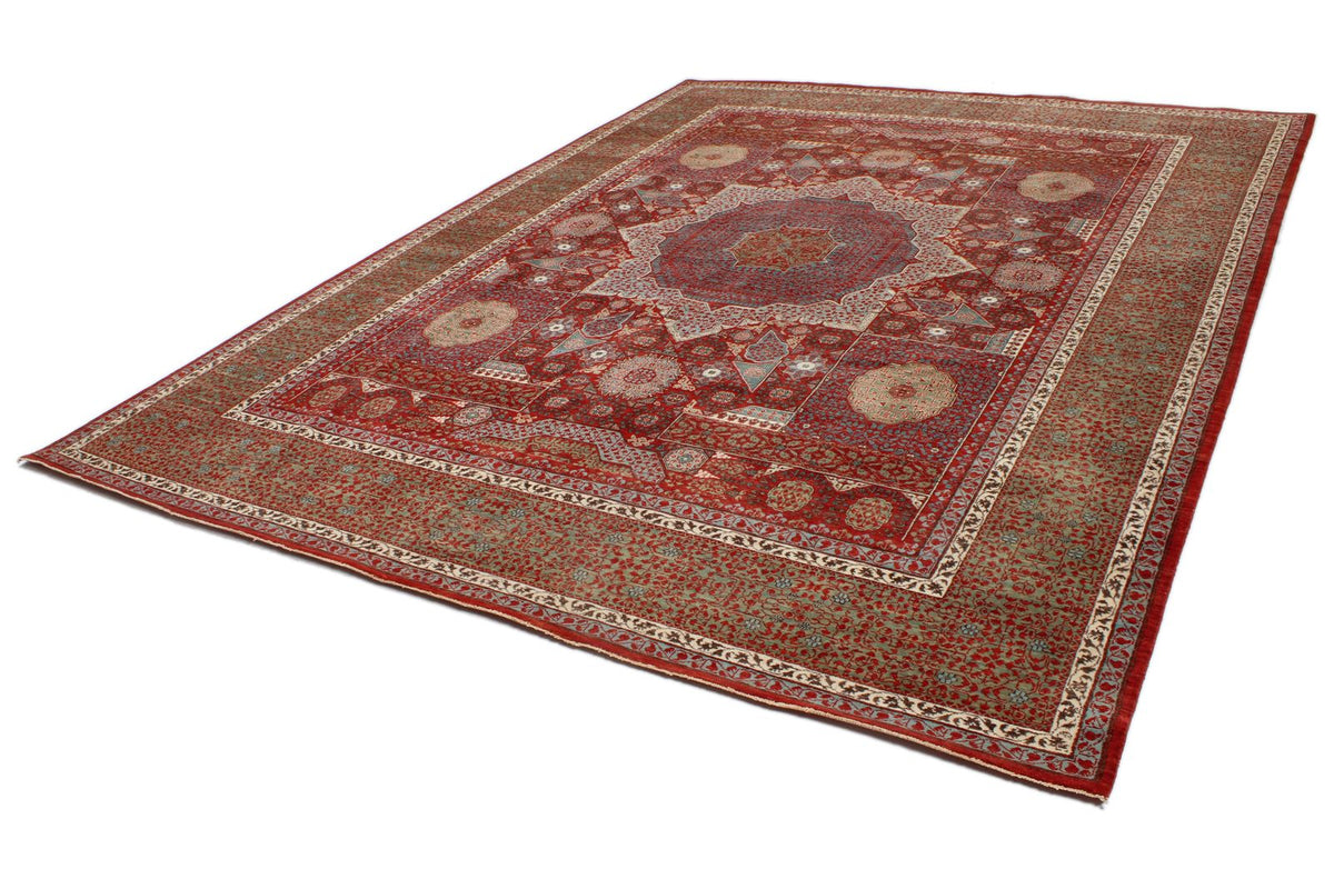 10x12 Red and Blue Turkish Tribal Rug