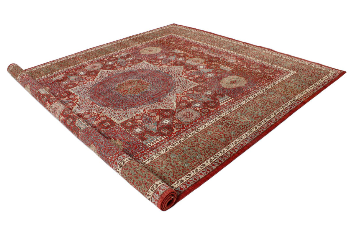 10x12 Red and Blue Turkish Tribal Rug