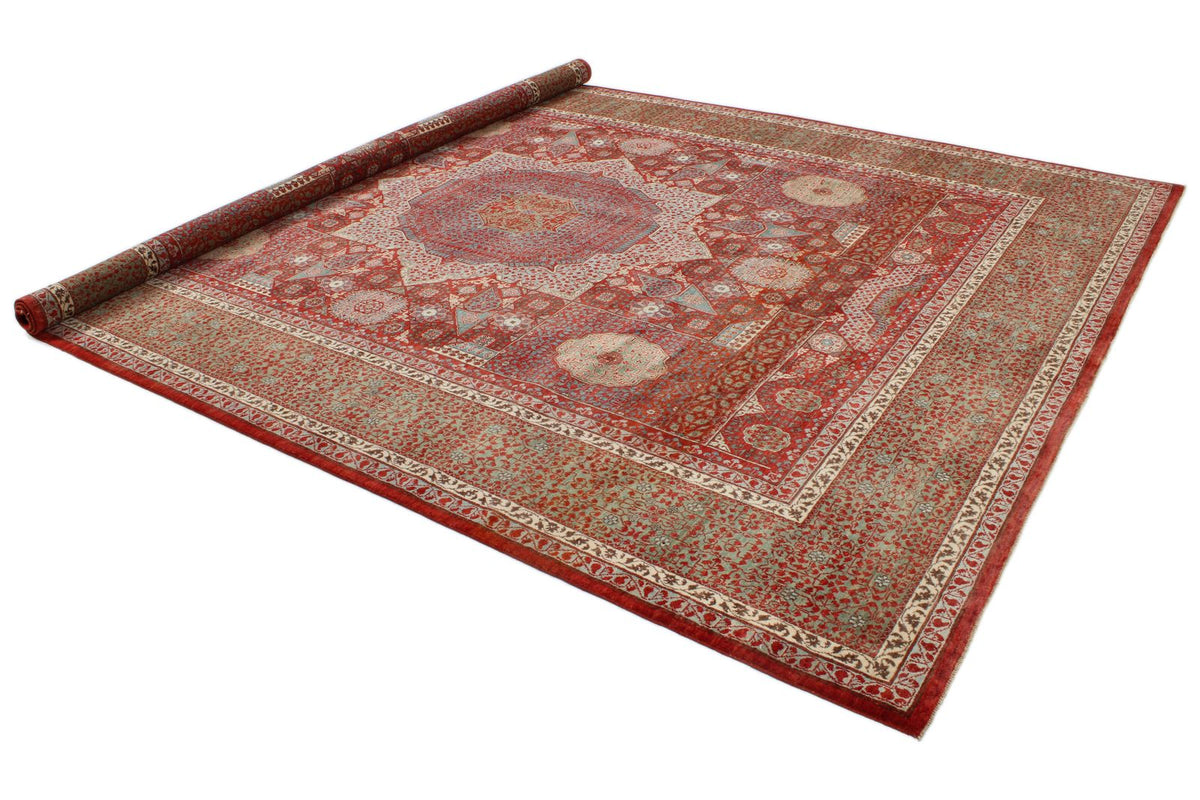 10x12 Red and Blue Turkish Tribal Rug