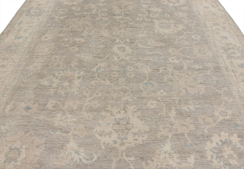 9x12 Beige and Ivory Turkish Oushak Rug