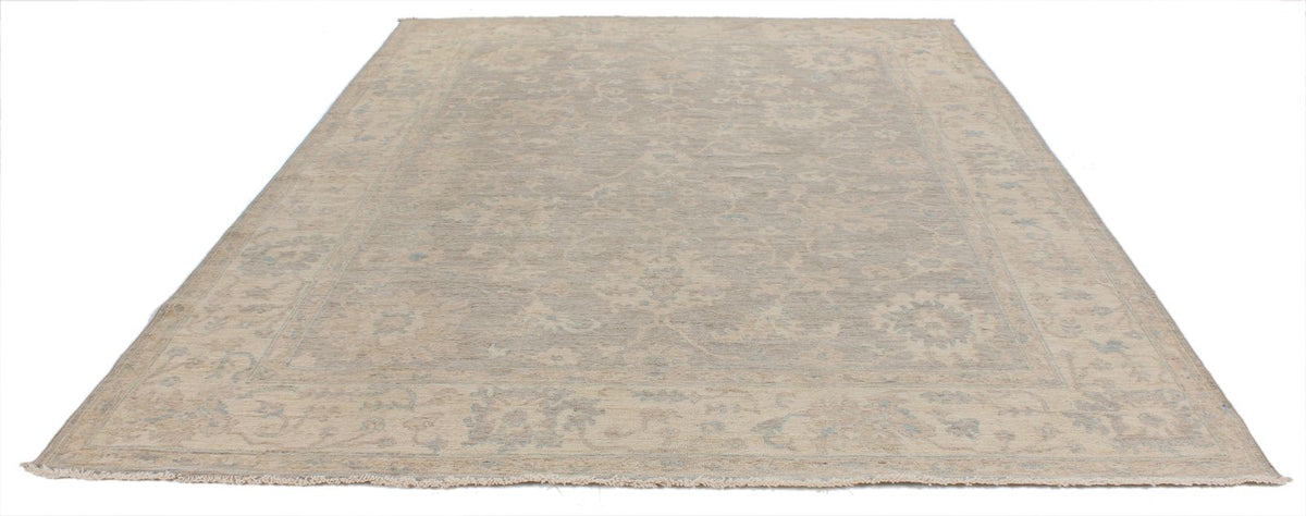 9x12 Beige and Ivory Turkish Oushak Rug