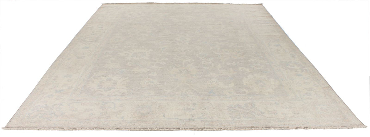 9x12 Beige and Ivory Turkish Oushak Rug
