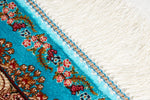 3x4 Blue and Ivory Turkish Silk Rug