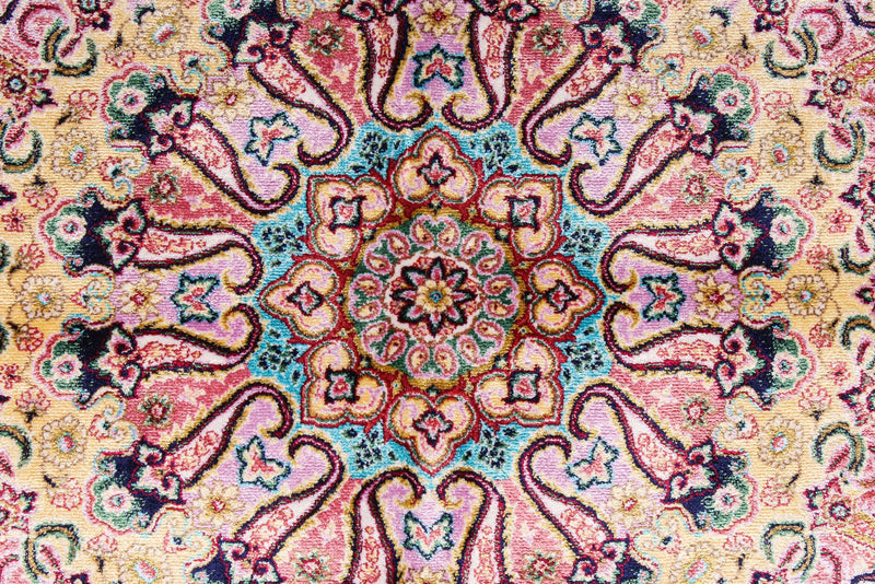 3x5 Blue and Multicolor Turkish Silk Rug