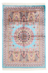 3x5 Blue and Multicolor Turkish Silk Rug