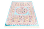 3x5 Blue and Multicolor Turkish Silk Rug