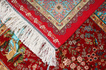 3x4 Red and Blue Turkish Silk Rug