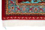 3x4 Red and Blue Turkish Silk Rug