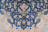 6x8 Blue and Beige Turkish Silk Rug