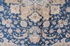 6x8 Blue and Beige Turkish Silk Rug