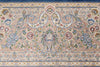 6x8 Blue and Beige Turkish Silk Rug