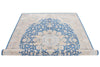 6x8 Blue and Beige Turkish Silk Rug