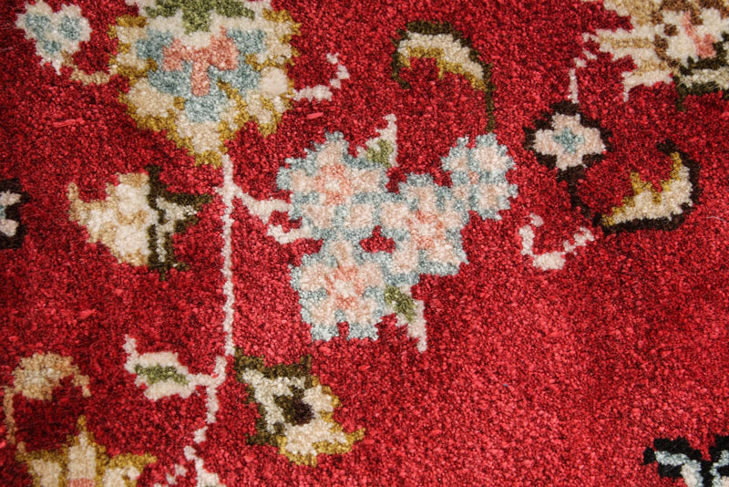 3x5 Red and Ivory Turkish Silk Rug