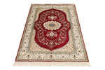 3x5 Red and Ivory Turkish Silk Rug