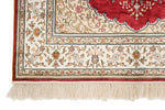 3x5 Red and Ivory Turkish Silk Rug