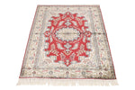 3x5 Red and Ivory Turkish Silk Rug