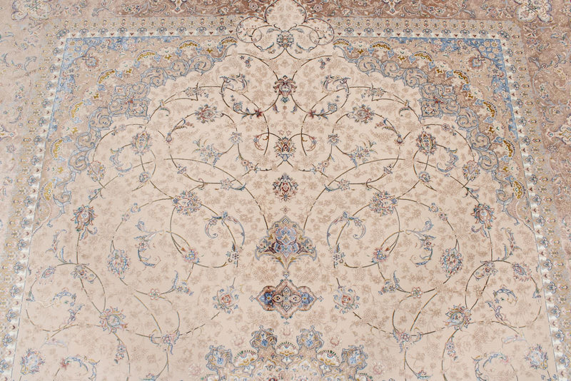 7x10 Brown Turkish Silk Rug