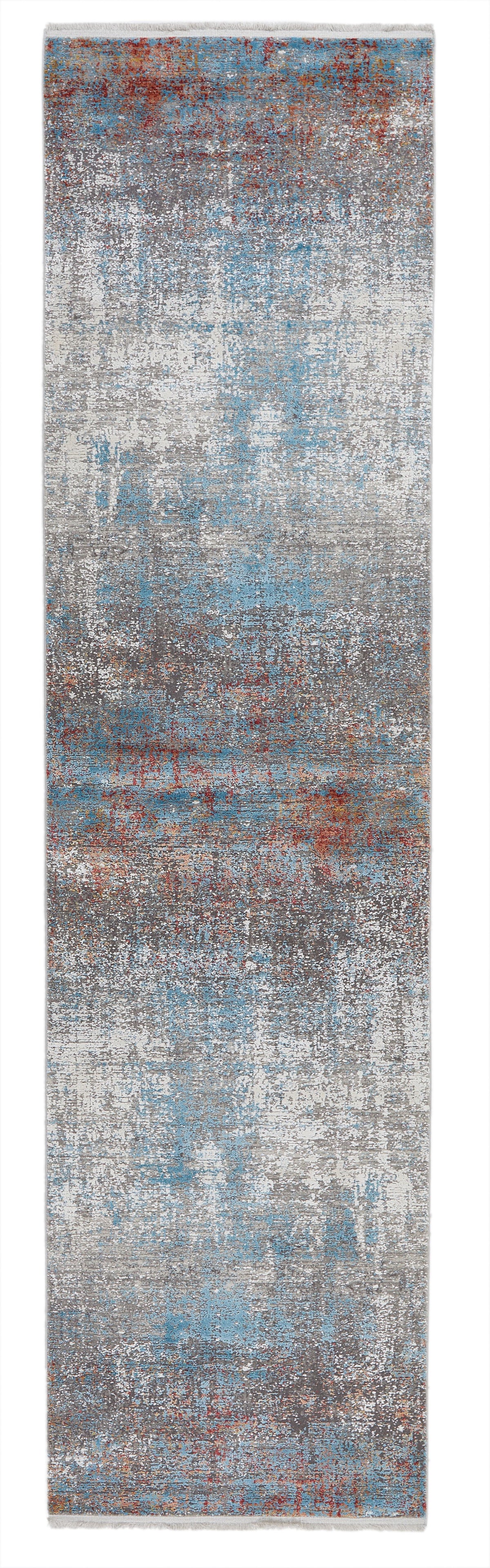 3x10 Gray and Blue Turkish Antep Runner