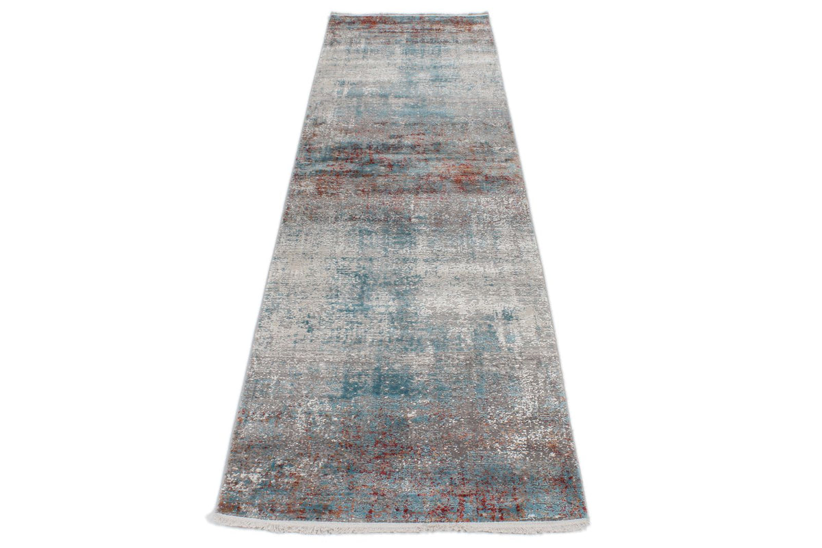 3x10 Gray and Blue Turkish Antep Runner