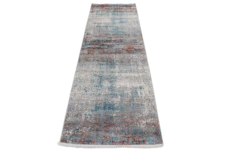 3x10 Gray and Blue Turkish Antep Runner