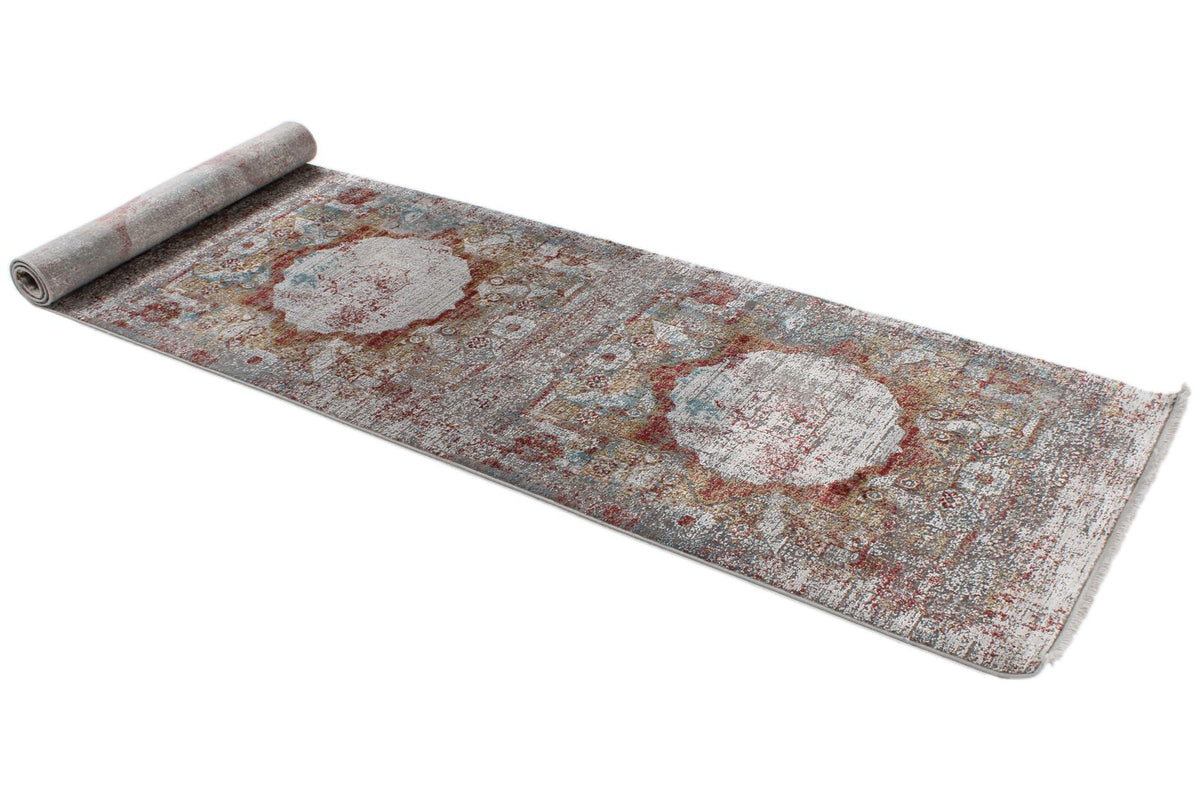 3x10 Gray and Multicolor Turkish Antep Runner