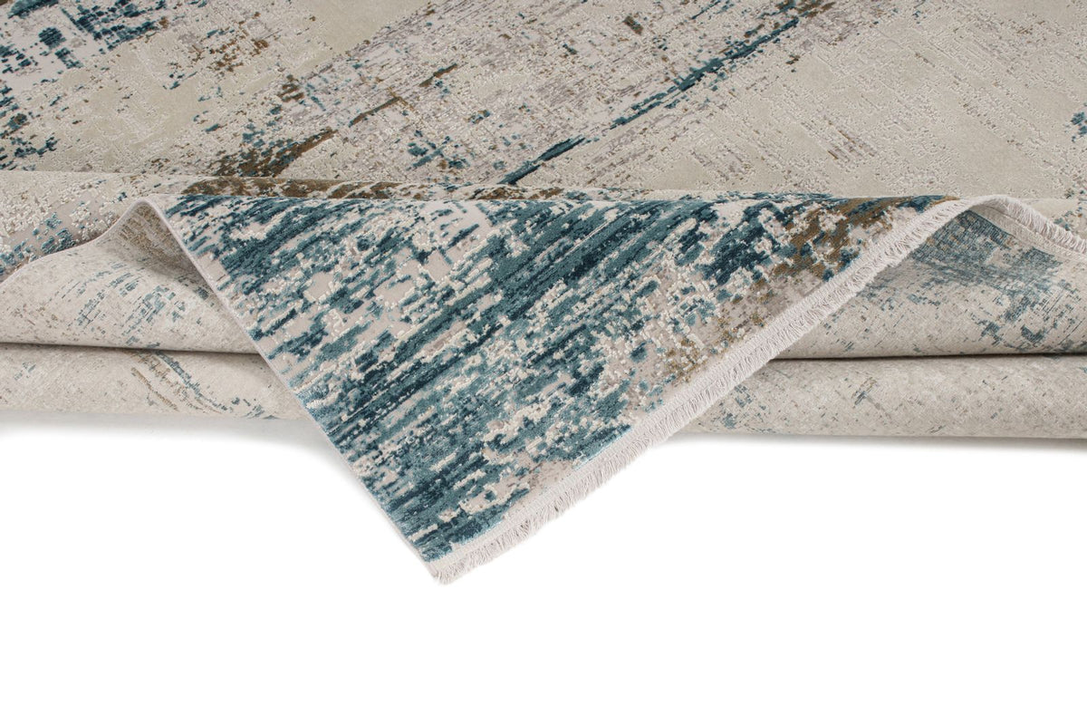5x8 Gray and Blue Turkish Antep Rug