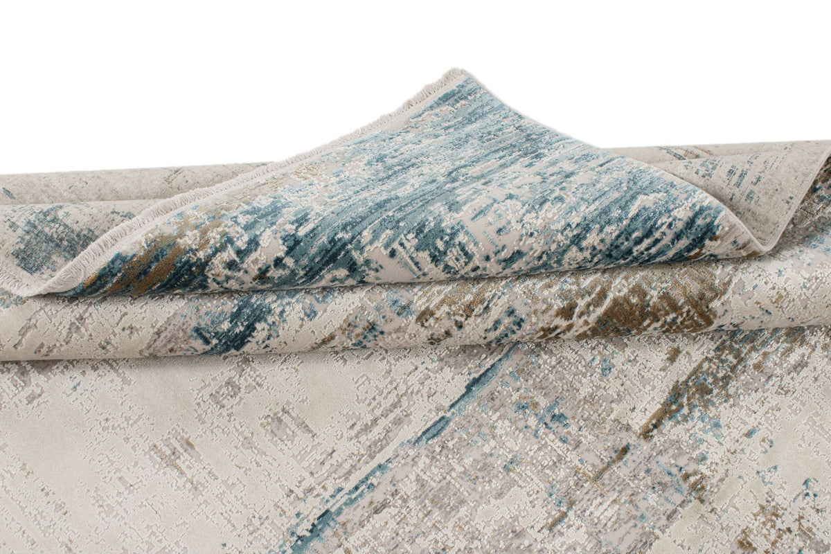 5x8 Gray and Blue Turkish Antep Rug
