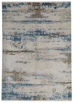 5x8 Gray and Blue Turkish Antep Rug