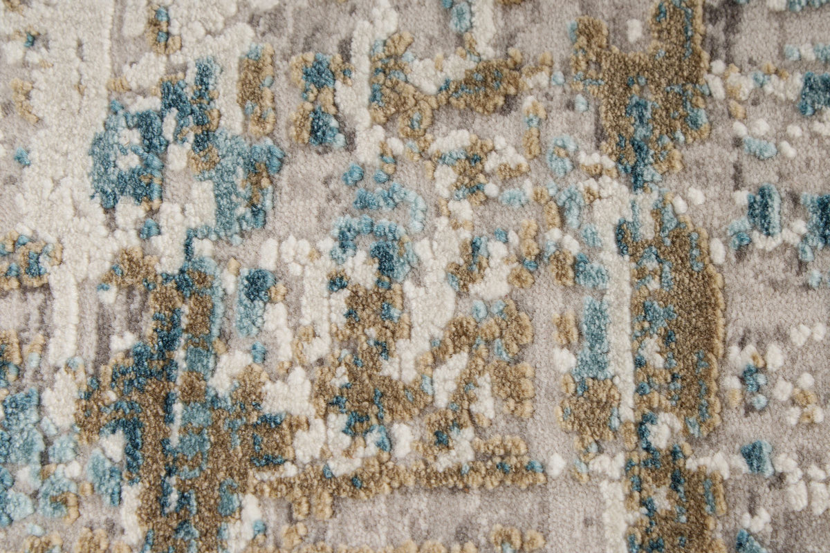 5x8 Gray and Blue Turkish Antep Rug