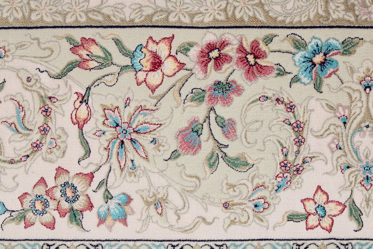 7x10 Turquoise and Pink Turkish Silk Rug