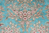 7x10 Turquoise and Pink Turkish Silk Rug