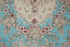 7x10 Turquoise and Pink Turkish Silk Rug