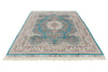 7x10 Turquoise and Pink Turkish Silk Rug