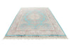 7x10 Turquoise and Pink Turkish Silk Rug