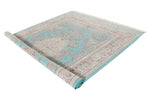 7x10 Turquoise and Pink Turkish Silk Rug