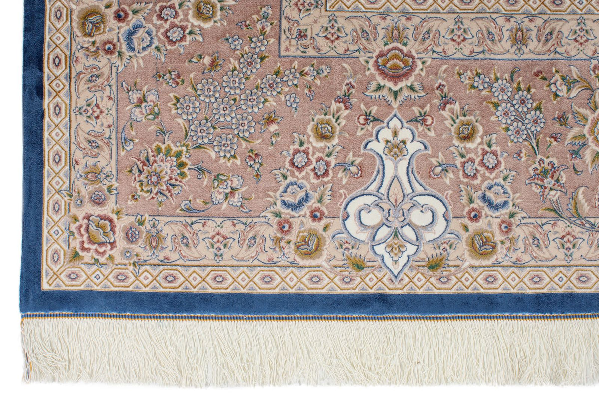 8x12 Blue and Brown Turkish Silk Rug