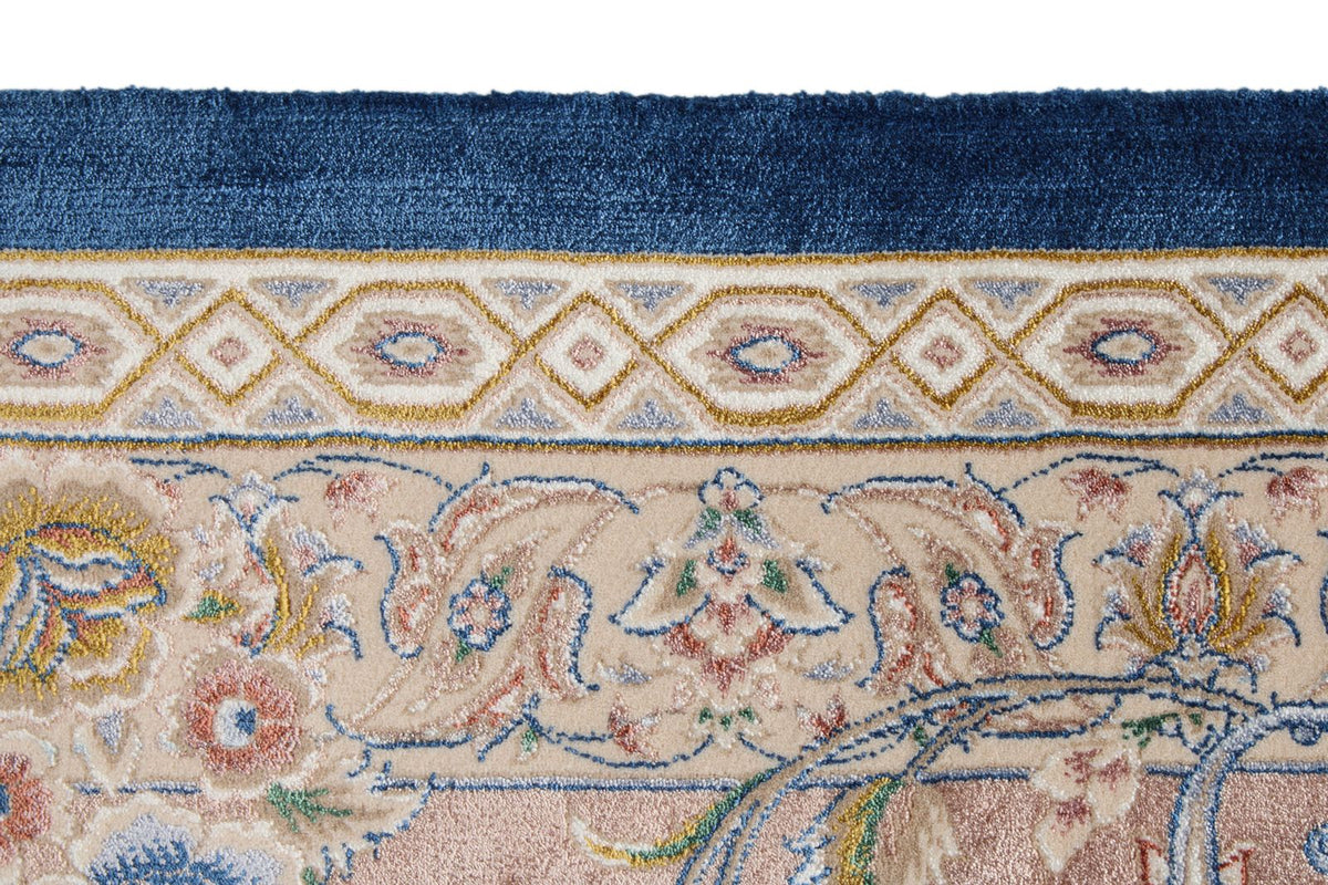 8x12 Blue and Brown Turkish Silk Rug