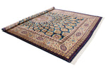 10x13 Navy and Yellow Turkish Silk Rug