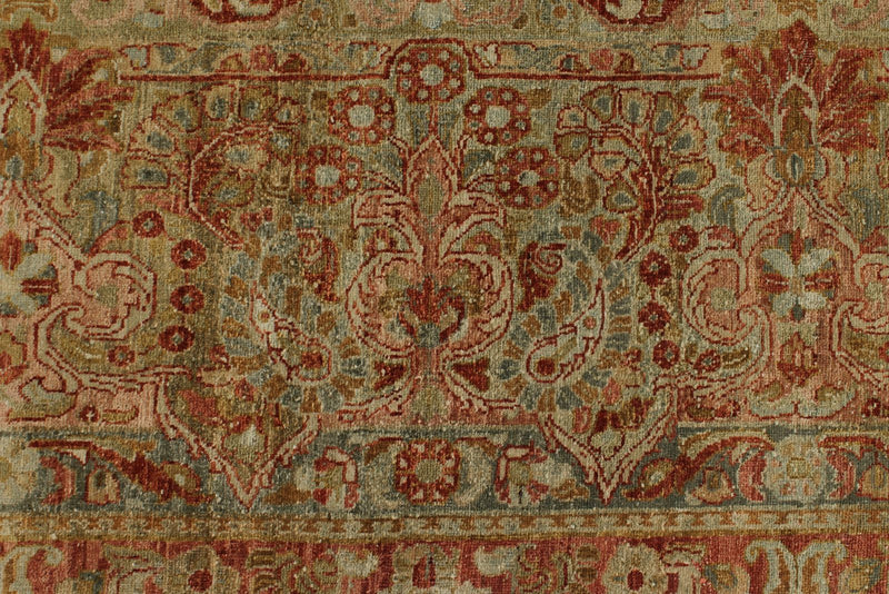 12x17 Rust and Light Blue Persian Rug