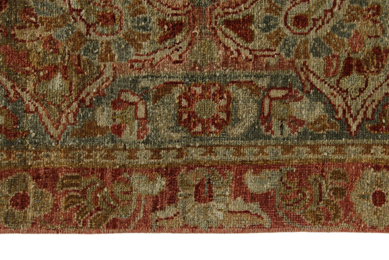 12x17 Rust and Light Blue Persian Rug